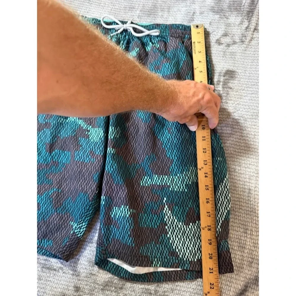 Nike Mens Camo Mesh Swim Trunks Teal Brown Board Shorts Large NESSC527 30X10